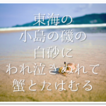 【頬につたふなみだのごはず一握の砂を示しし人を忘れず】徹底解説!!意味や表現技法･句切れ･鑑賞など