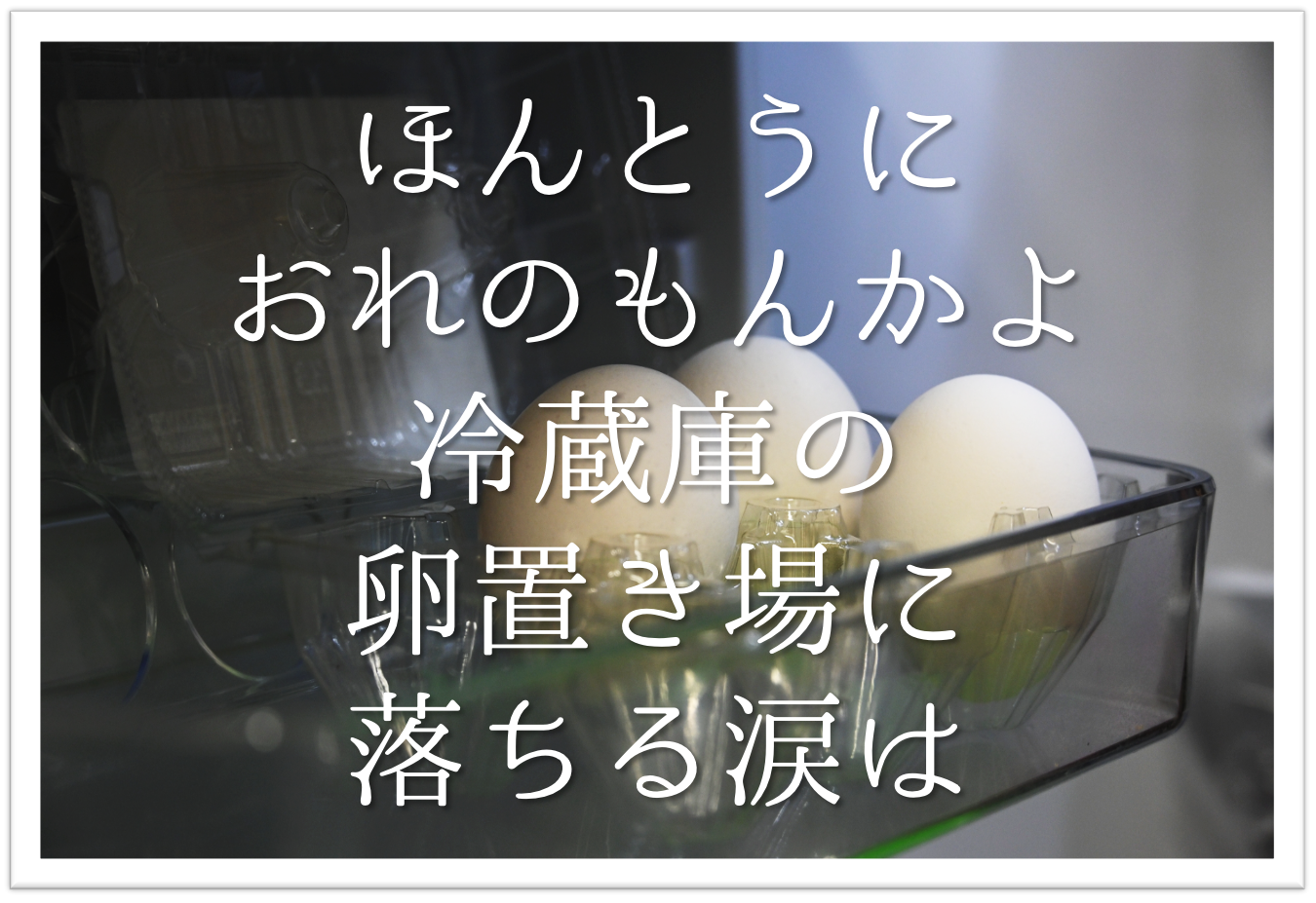 ほんとうにおれのもんかよ冷蔵庫の卵置き場に落ちる涙は 徹底解説 意味や表現技法 句切れ 鑑賞文など 短歌の教科書 短歌の作り方 有名短歌の解説サイト